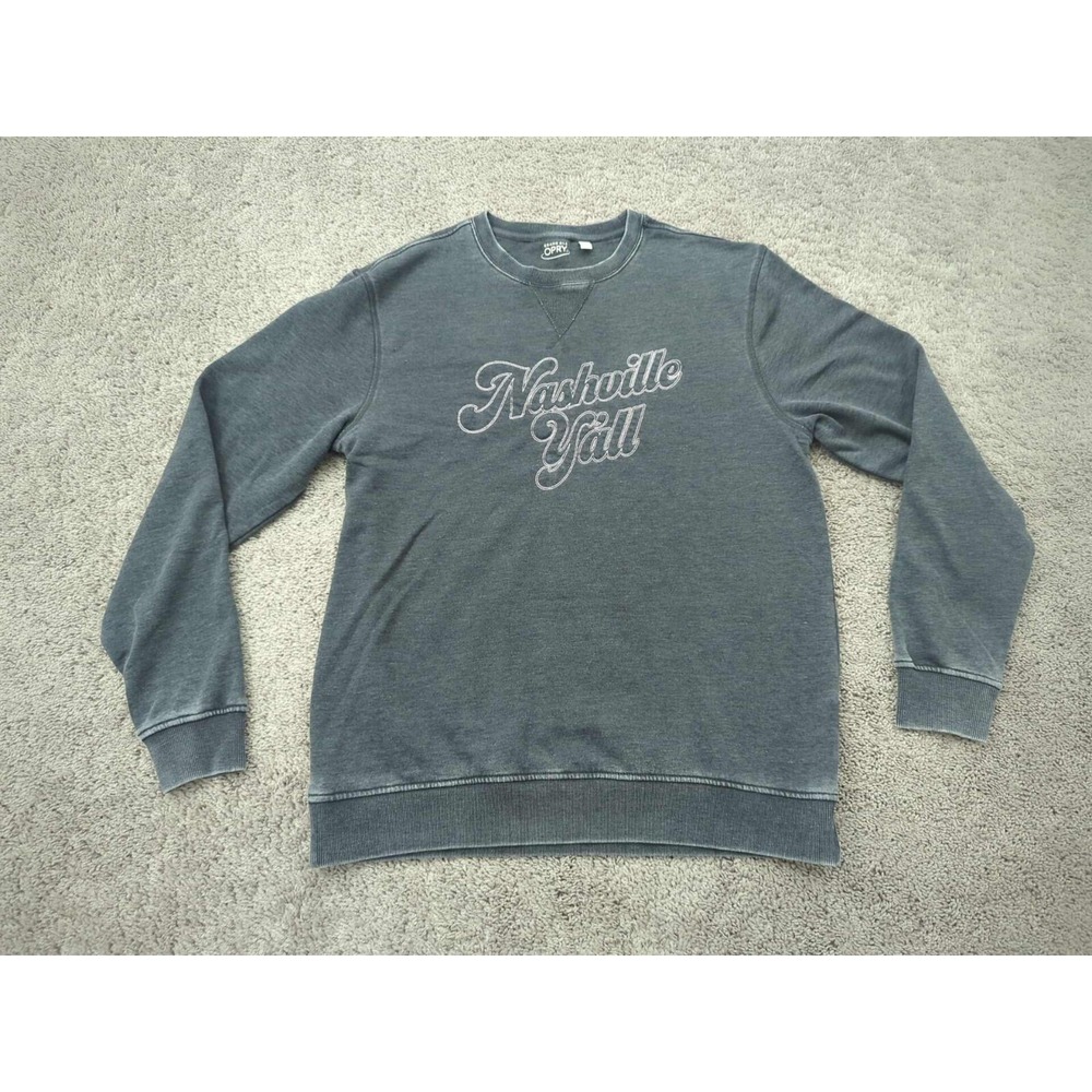 Grand Ole Opry Pullover Mens Large Gray‎ Sweatshirt Nashville Y'all Music City